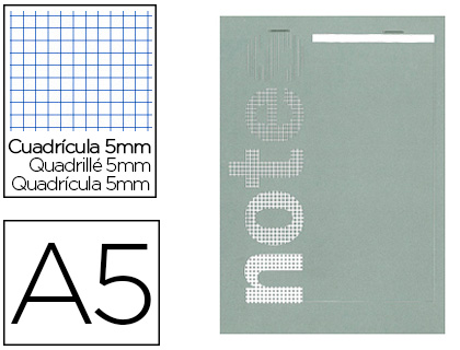 BLOC AGRAFÉ MEMO A5 RÉGLURE 5x5