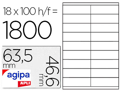 AGIPA ÉTIQUETTES COINS ARRONDIS 63.5X46.6MM