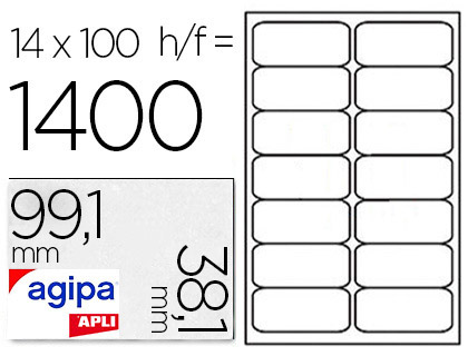 AGIPA ÉTIQUETTES BLANCHES 99.1X38.1MM