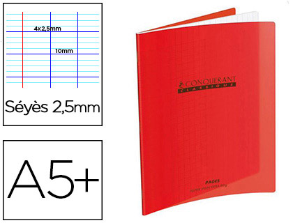 MATERNELLE CAHIER D?ÉCRITURE SÉYÈS 2.5MM ROUGE