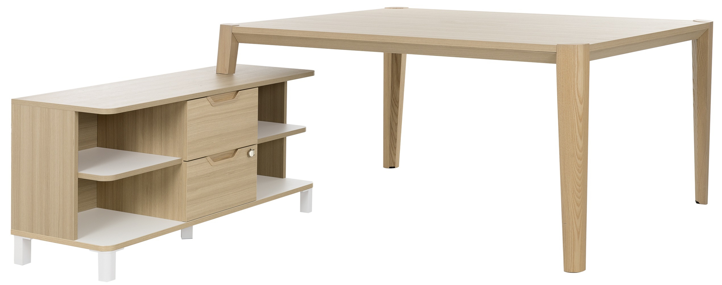 ABSOLU TABLE DE TRAVAIL BOIS 160CM AVEC RETOUR