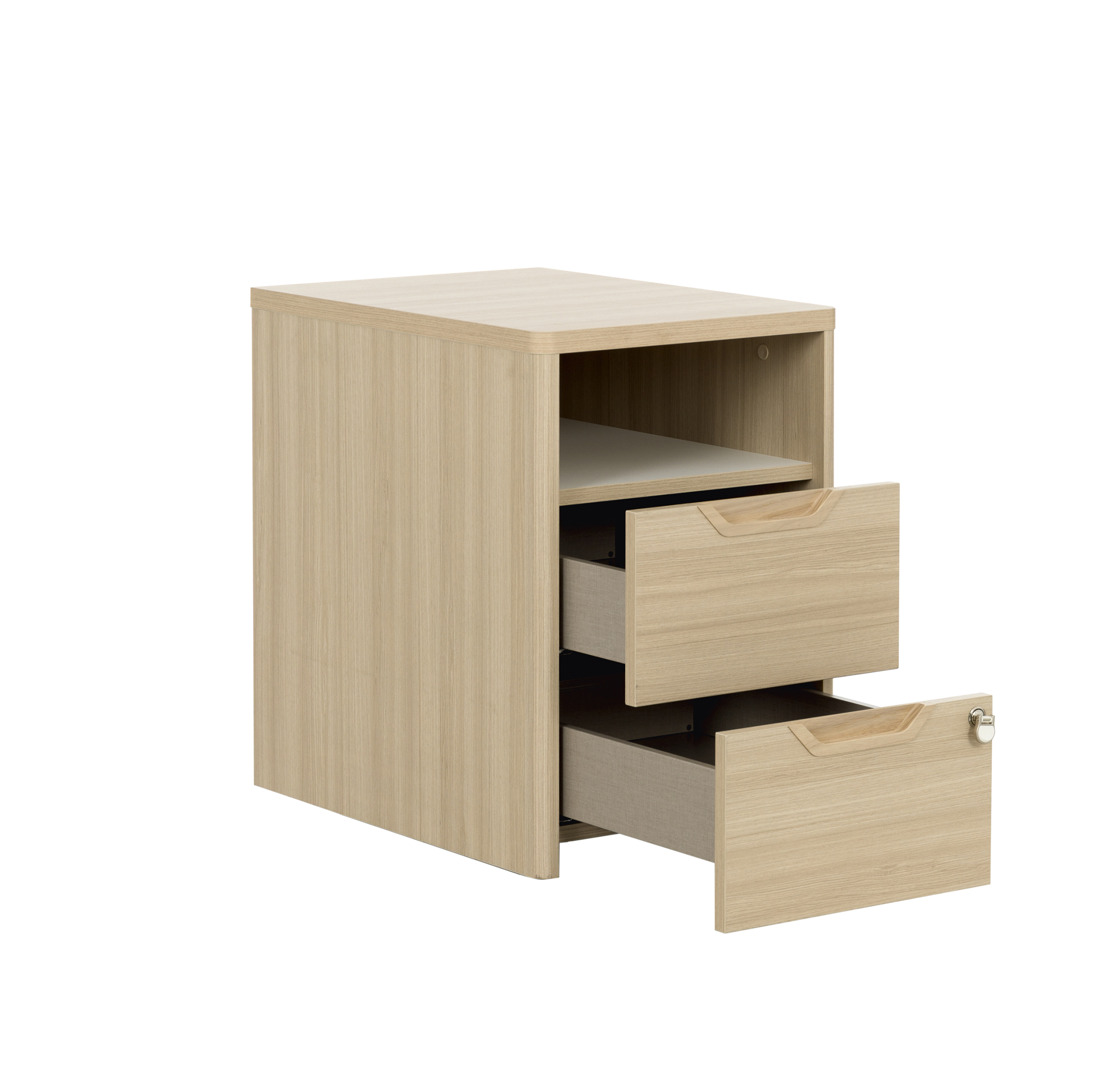 Caisson mobile GAUTIER OFFICE Absolu 2 tiroirs 1 niche vue 2
