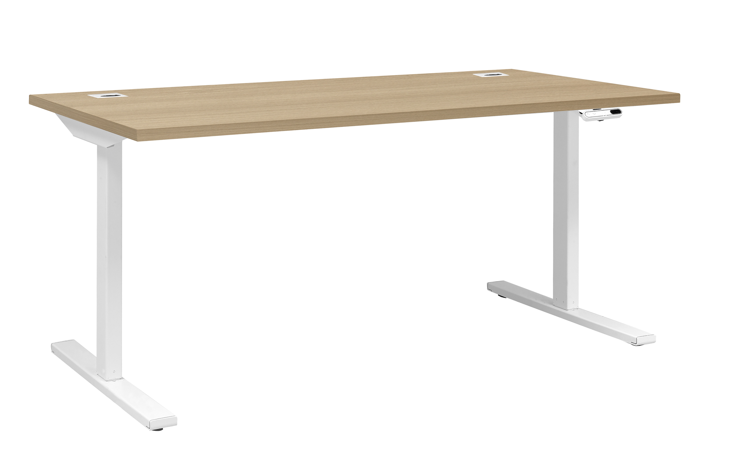 Bureau électrique Gautier Office YES! chêne naturel 140 cm