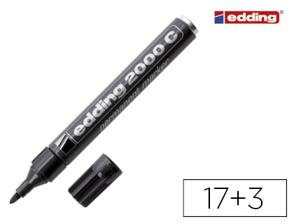 Marqueurs permanents Edding e-2000C noir lot de 17 + 3 gratuits vue 2