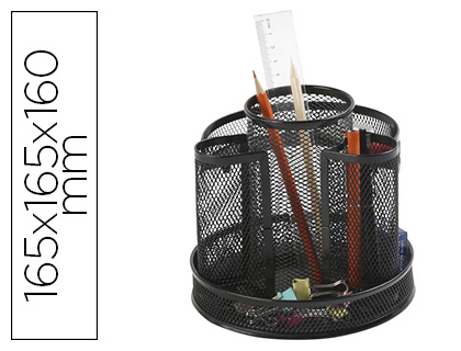 Organiseur rotatif Q-CONNECT maille métal noir vue 2