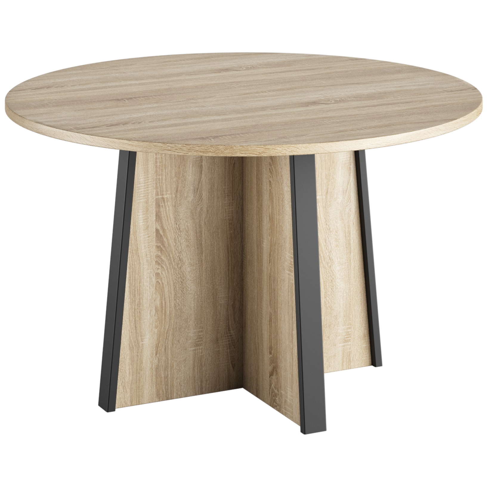 Table ronde 120 cm Mambo chêne Sonoma noir Gautier Office