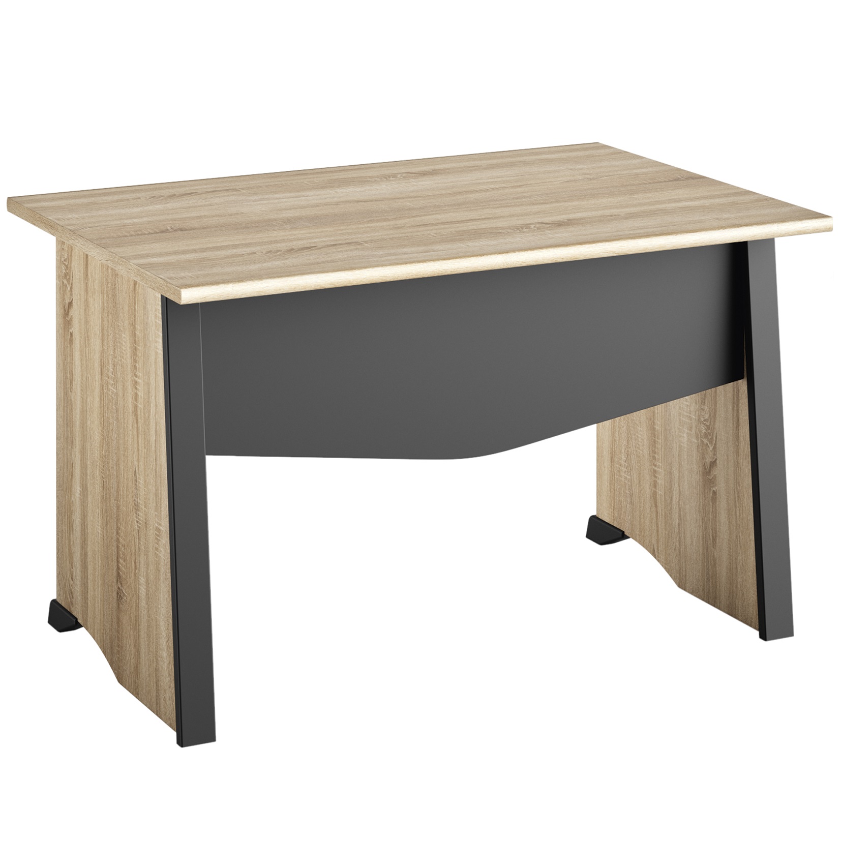 Bureau droit Mambo 80 cm pieds panneaux chêne Sonoma noir Gautier Office