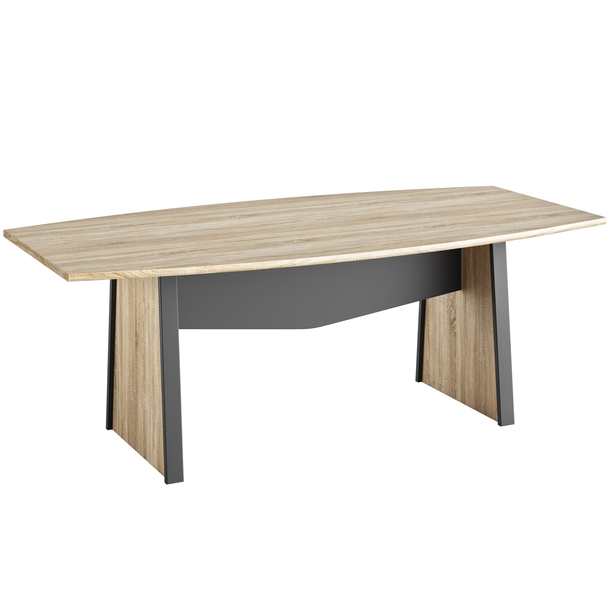 Table tonneau 204 cm Mambo chêne Sonoma noir Gautier Office