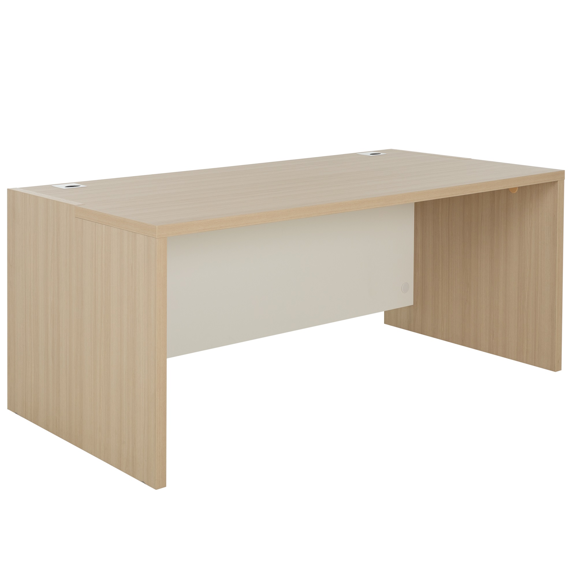 Bureau droit Brabant 180 et 200 cm chêne structuré blanc Gautier Office, vue 1