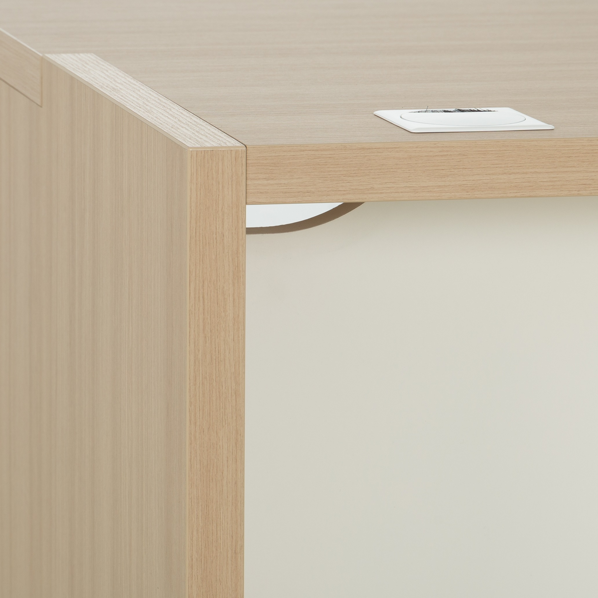 Bureau droit Brabant 180 et 200 cm chêne structuré blanc Gautier Office, vue 3
