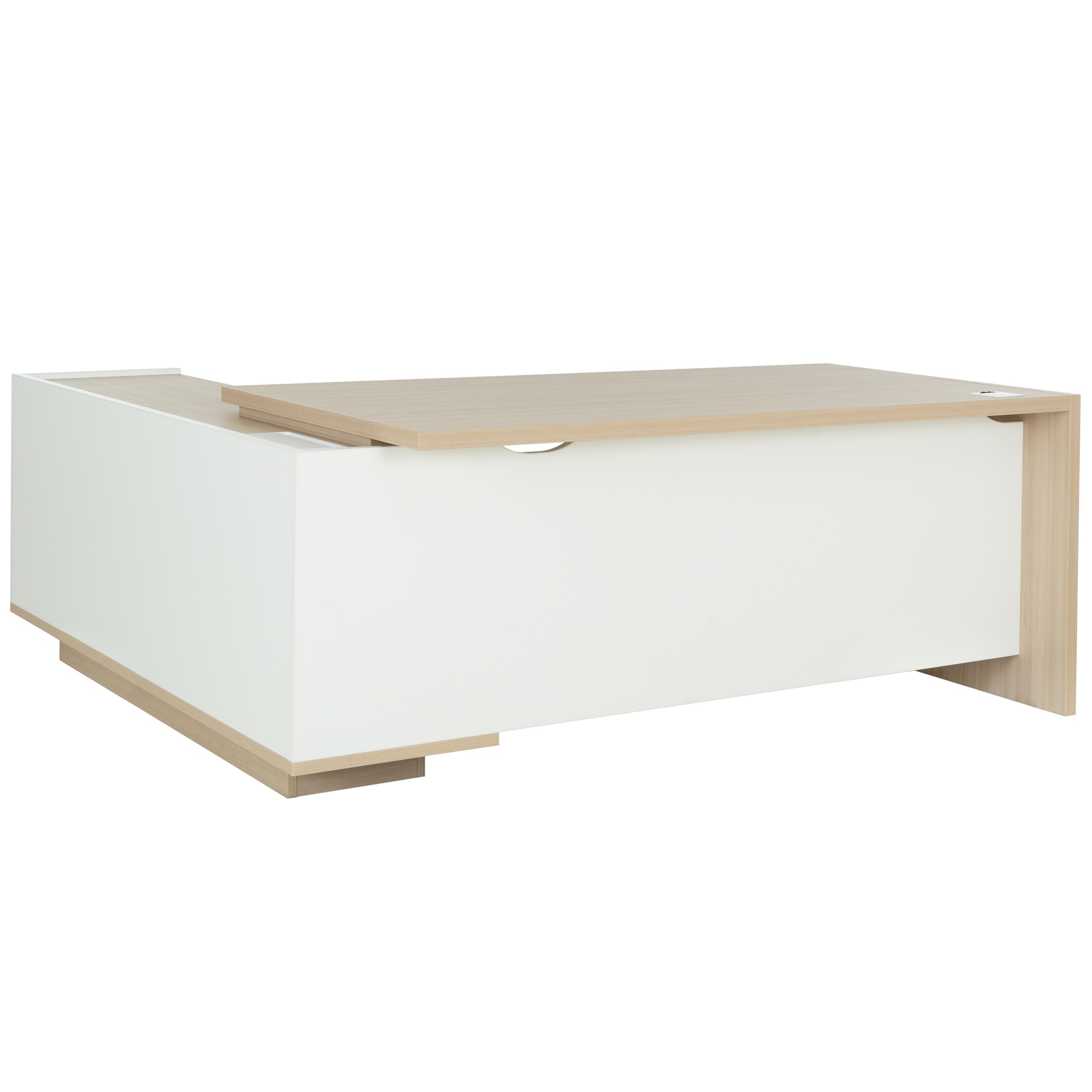 Bureau retour crédence droit Brabant 180 et 200 cm chêne structuré blanc Gautier Office, vue 3