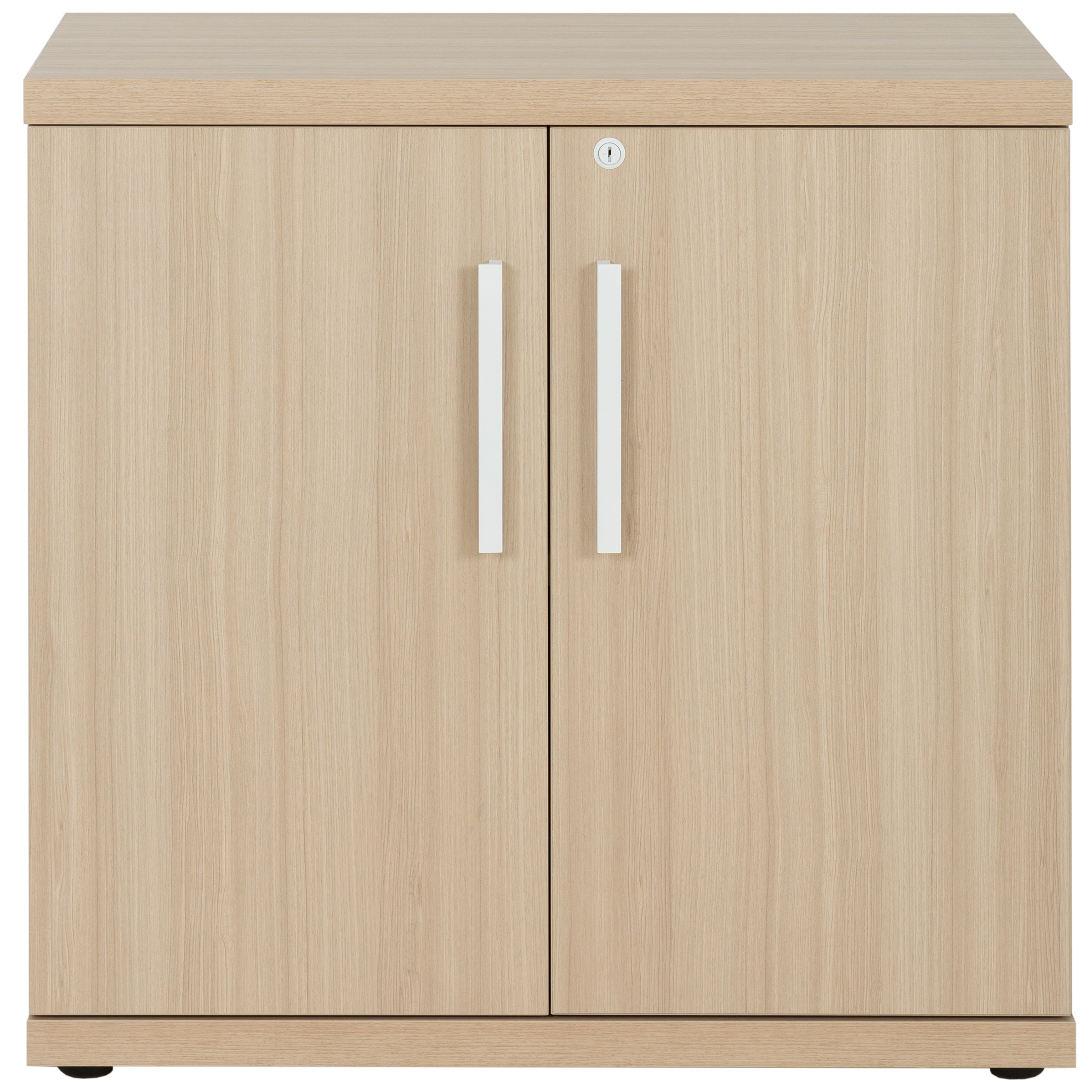 Rangement bas 2 portes Brabant 80 cm chêne structuré blanc Gautier Office, vue 2