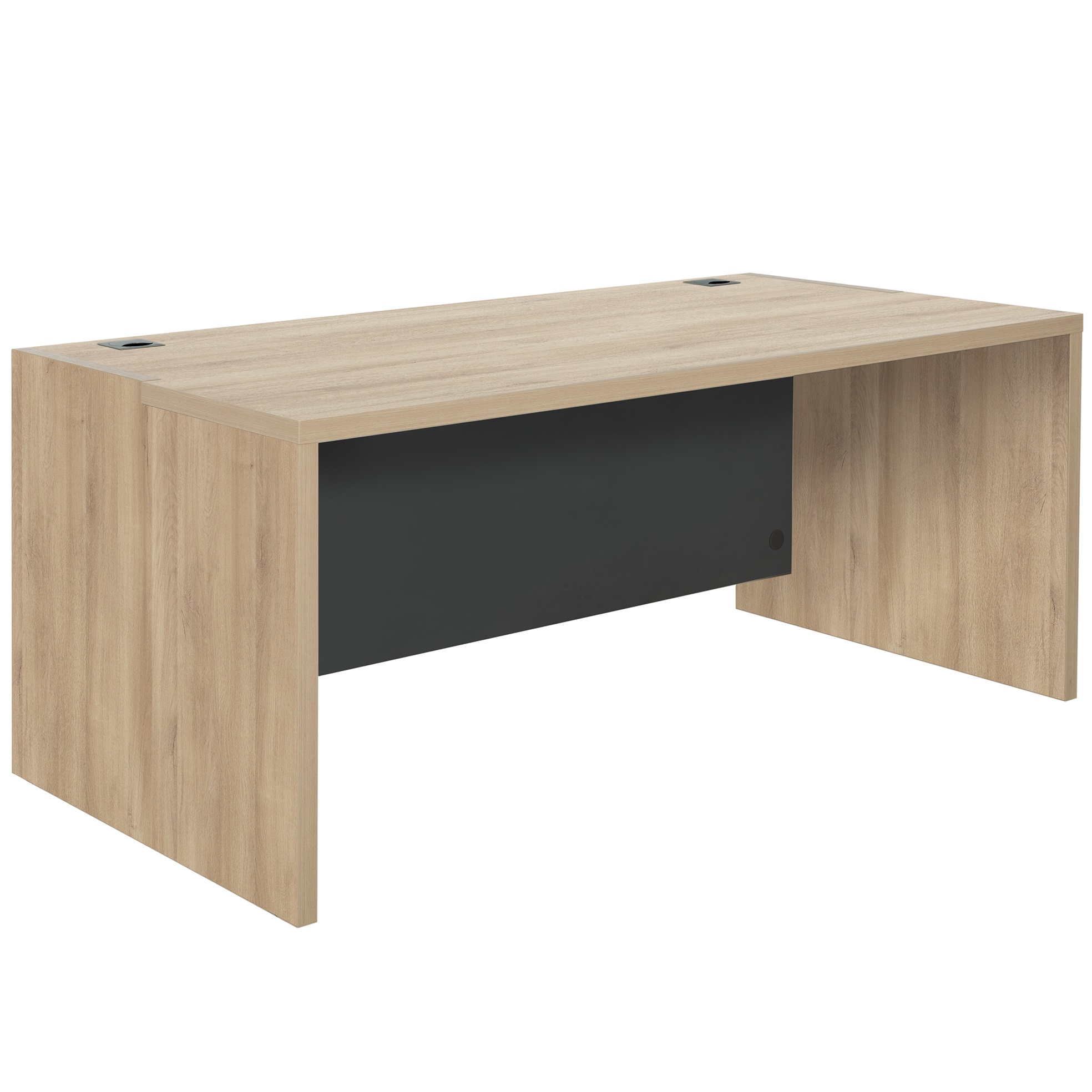 Bureau droit Brabant 180 et 200 cm chêne du bocage anthracite Gautier Office, vue 1
