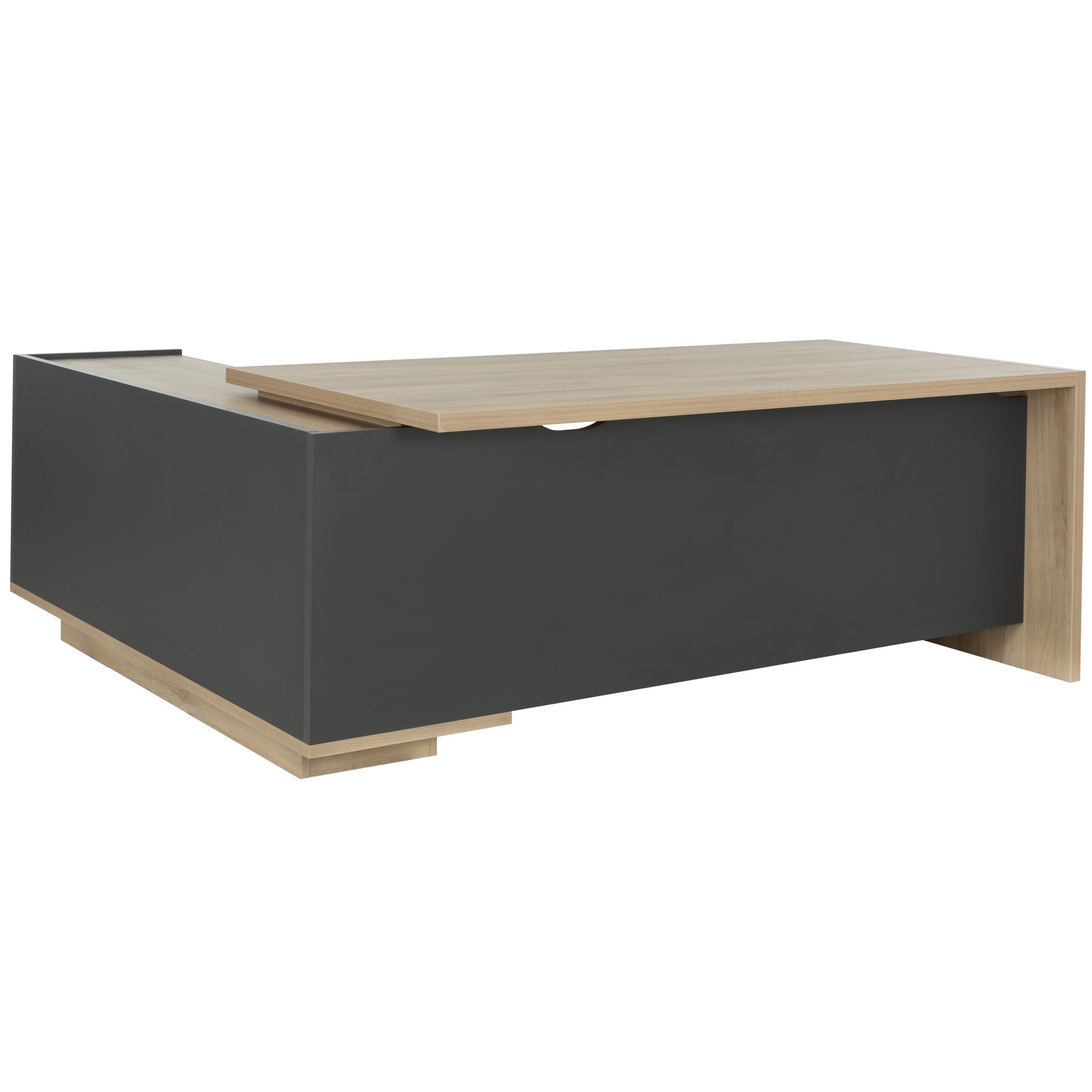 Bureau retour crédence droit Brabant 180 et 200 cm chêne du bocage anthracite Gautier Office, vue 3
