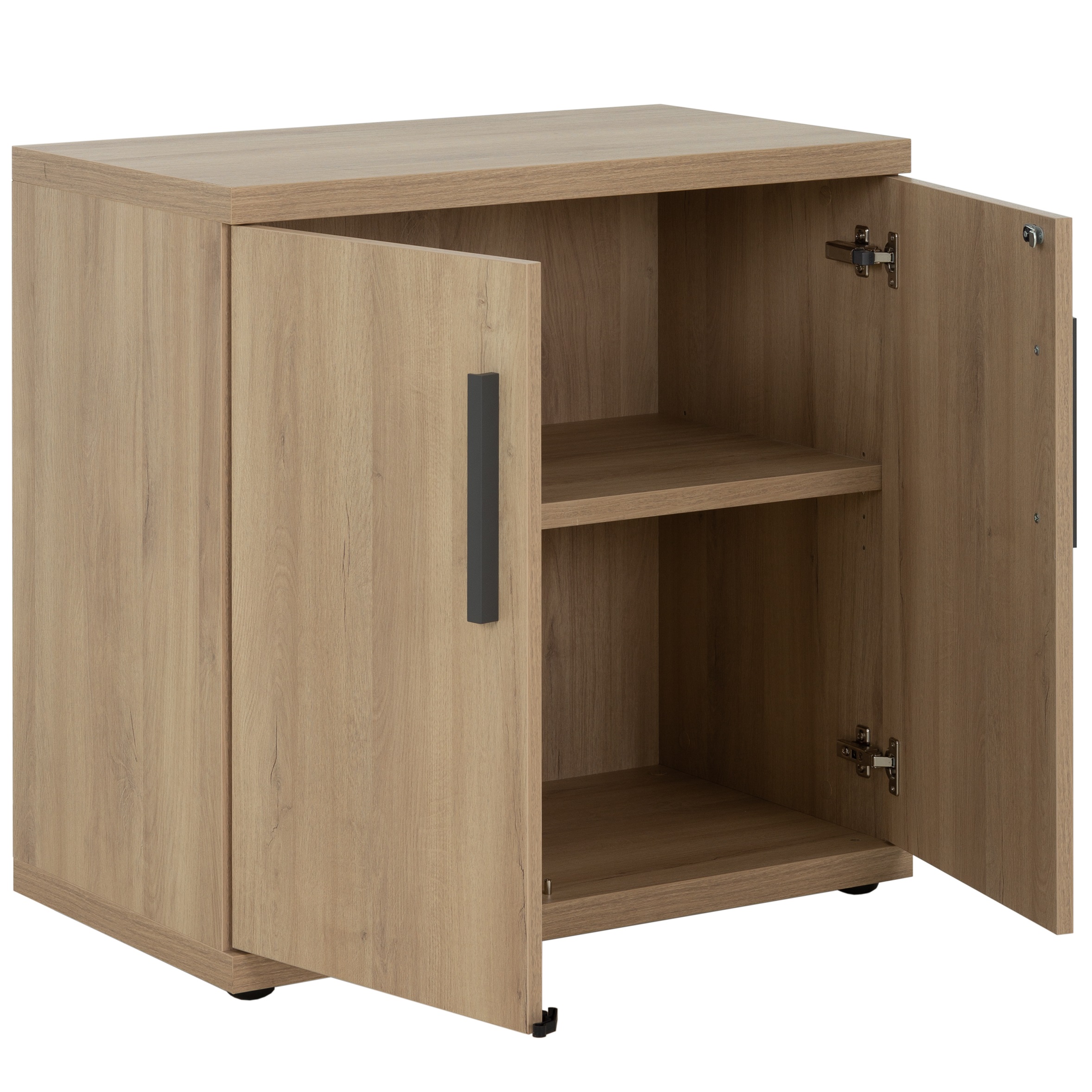 Rangement bas 2 portes Brabant 80 cm chêne du bocage anthracite Gautier Office, vue 1