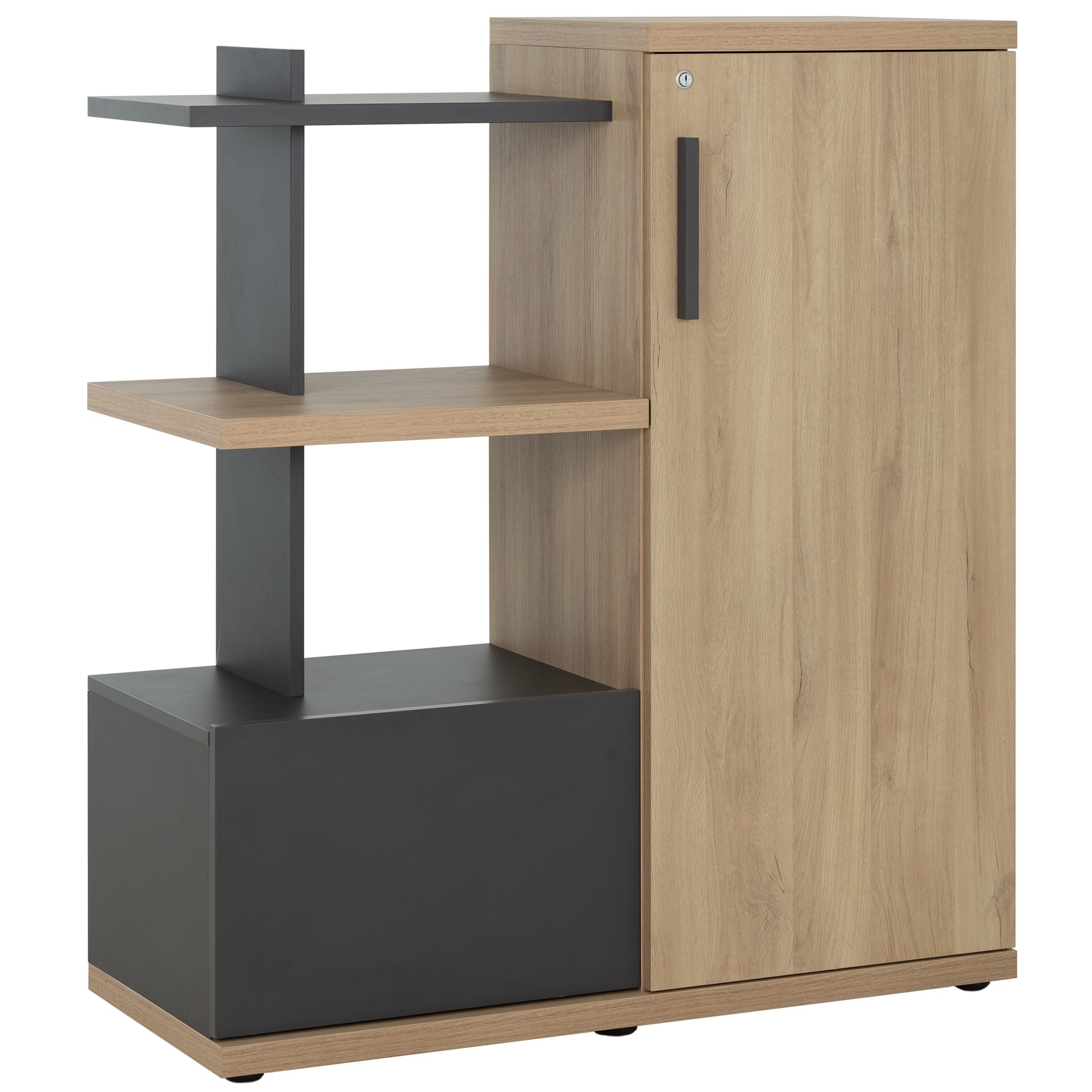 Rangement compact Brabant 108 x 123 cm chêne du bocage anthracite Gautier Office, vue 1