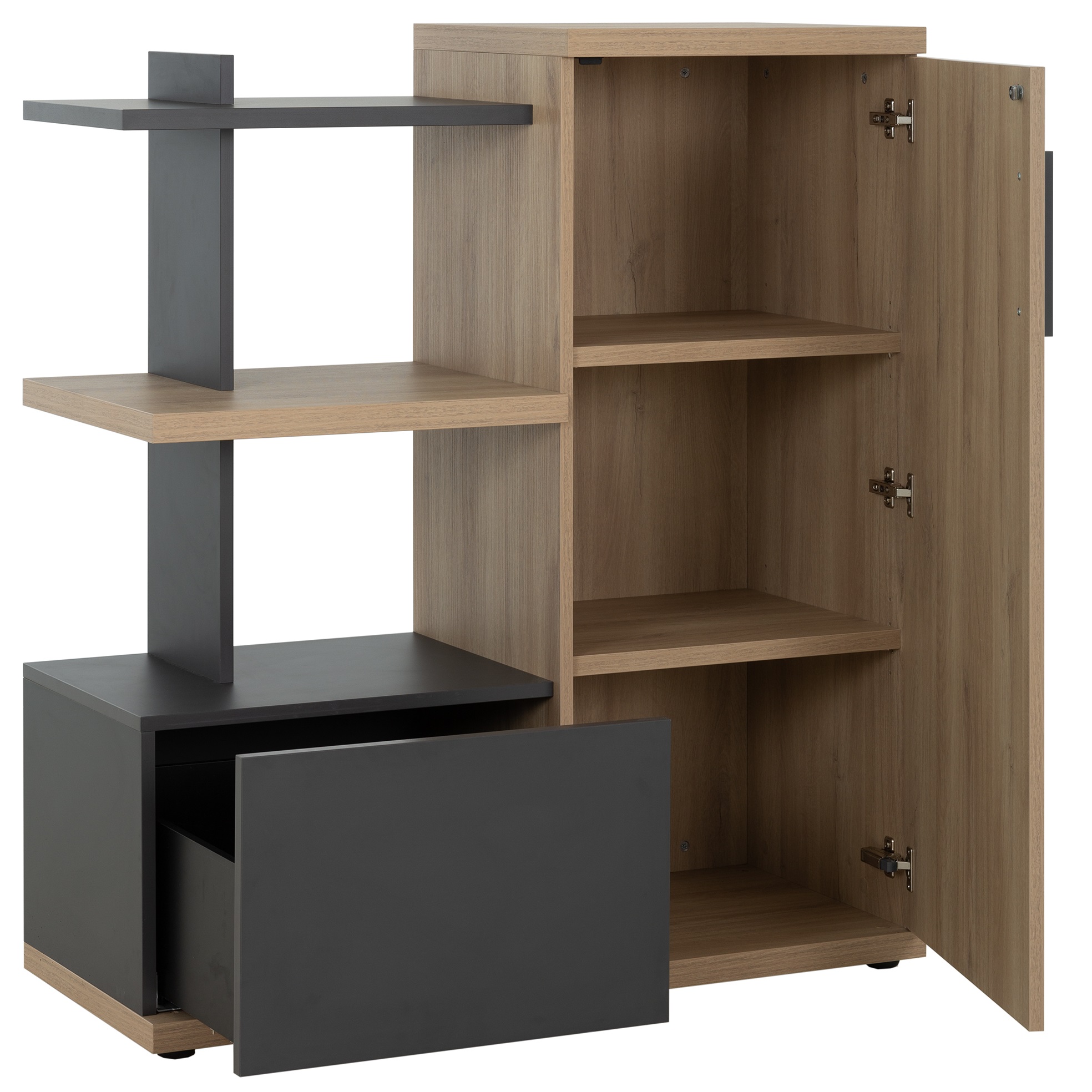 Rangement compact Brabant 108 x 123 cm chêne du bocage anthracite Gautier Office, vue 2