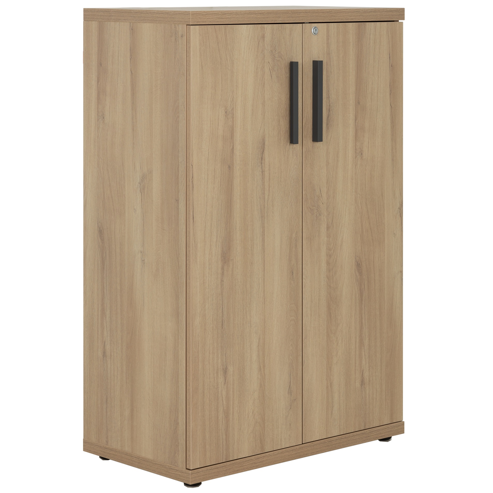 Rangement mi-hauteur 2 portes Brabant 80 x 123 cm chêne du bocage anthracite Gautier Office, vue 2