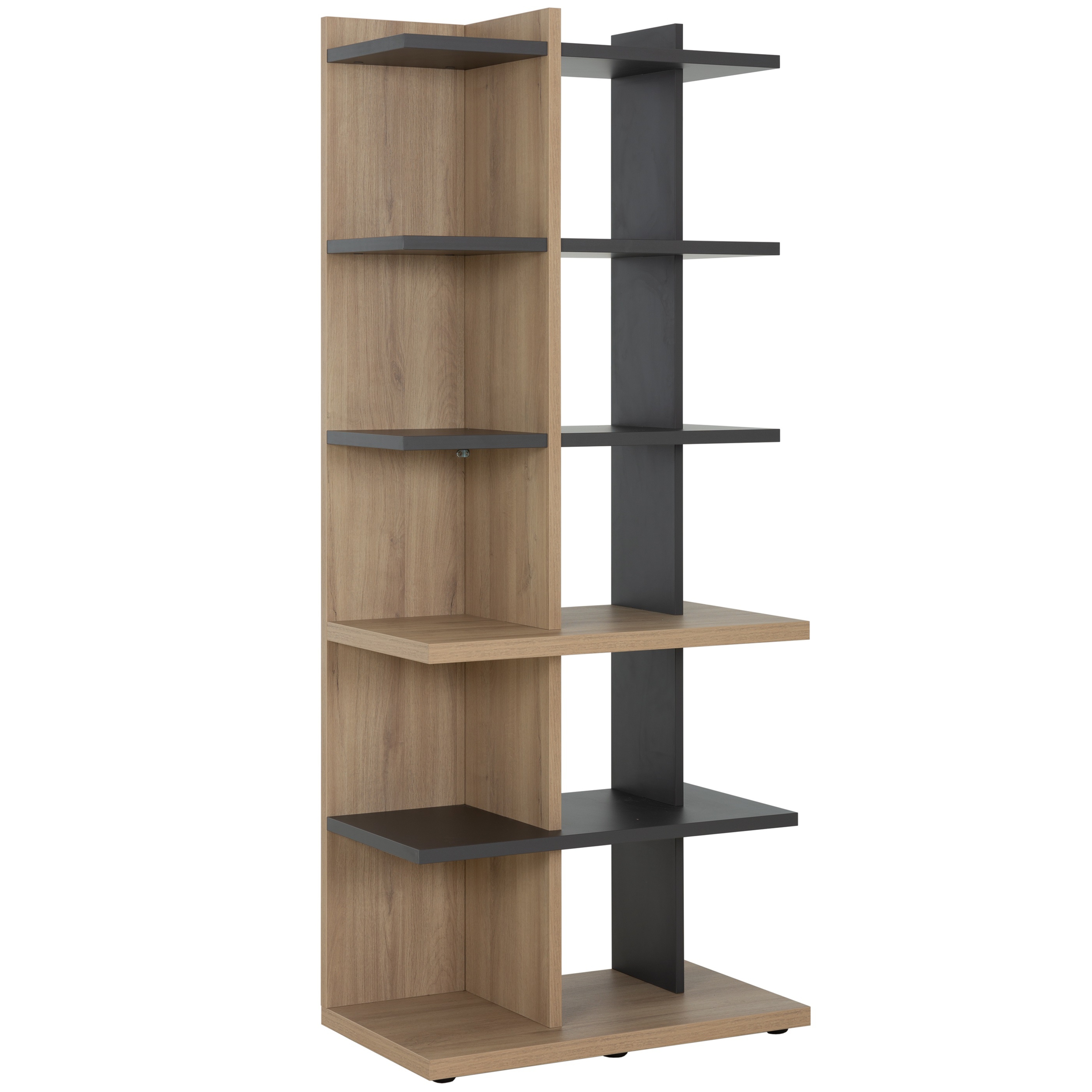 Bibliothèque Brabant 80 x 190 cm chêne du bocage anthracite Gautier Office, vue 1
