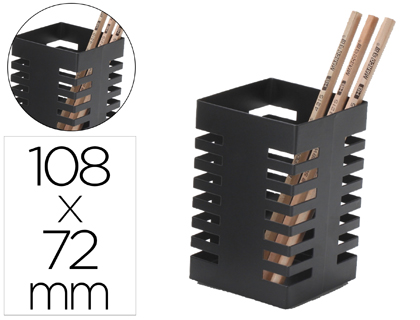 Pot à crayons Q-CONNECT métal design noir vue 2