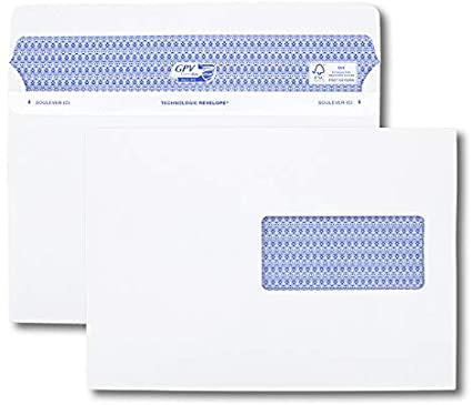 500 ENVELOPPES C5 90g AVEC FENÊTRE 45x100mm