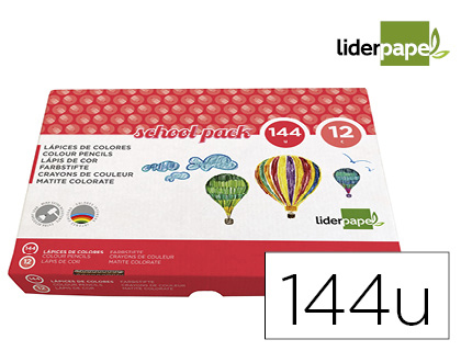 Crayons de couleur Liderpapel School Pack boîte de 144 vue 2