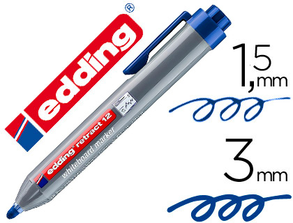 Marqueur rétractable Edding e-12 bleu vue 2
