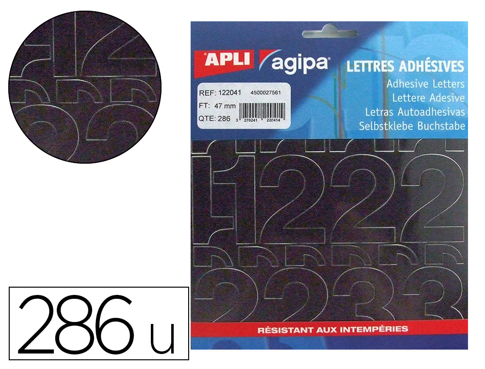 286 CHIFFRES ADHÉSIFS 47MM