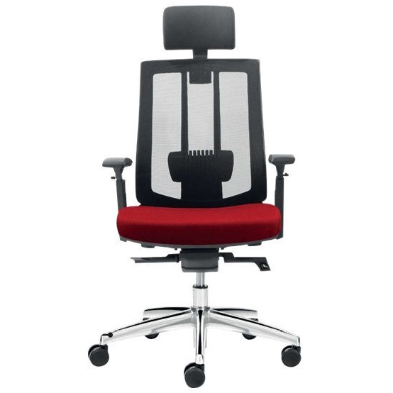 Fauteuil ergonomique MTI Solo rouge dossier résille