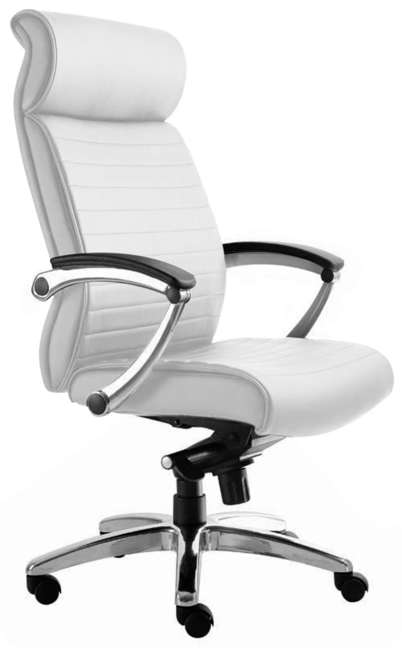 Fauteuil de direction MTI Wane cuir blanc