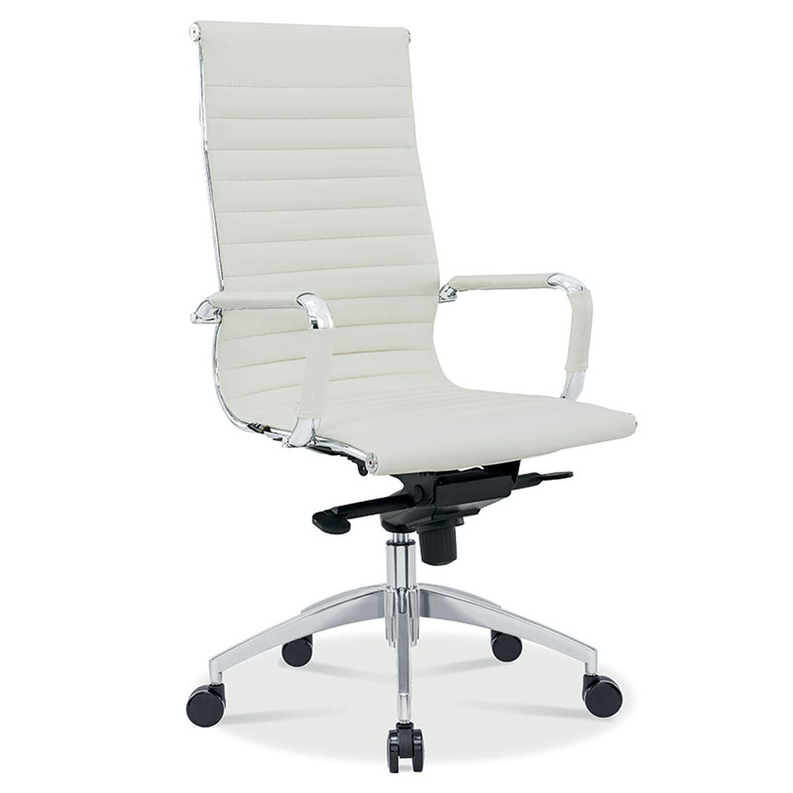 Fauteuil de direction MTI Chewee dossier haut cuir blanc