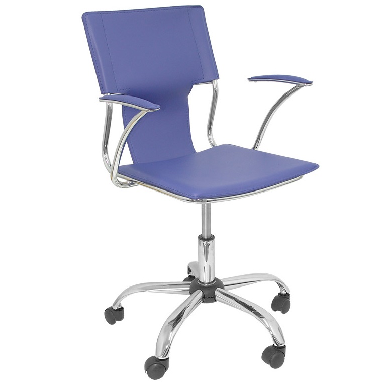 FAUTEUIL LIAM SIMILI CUIR BLEU