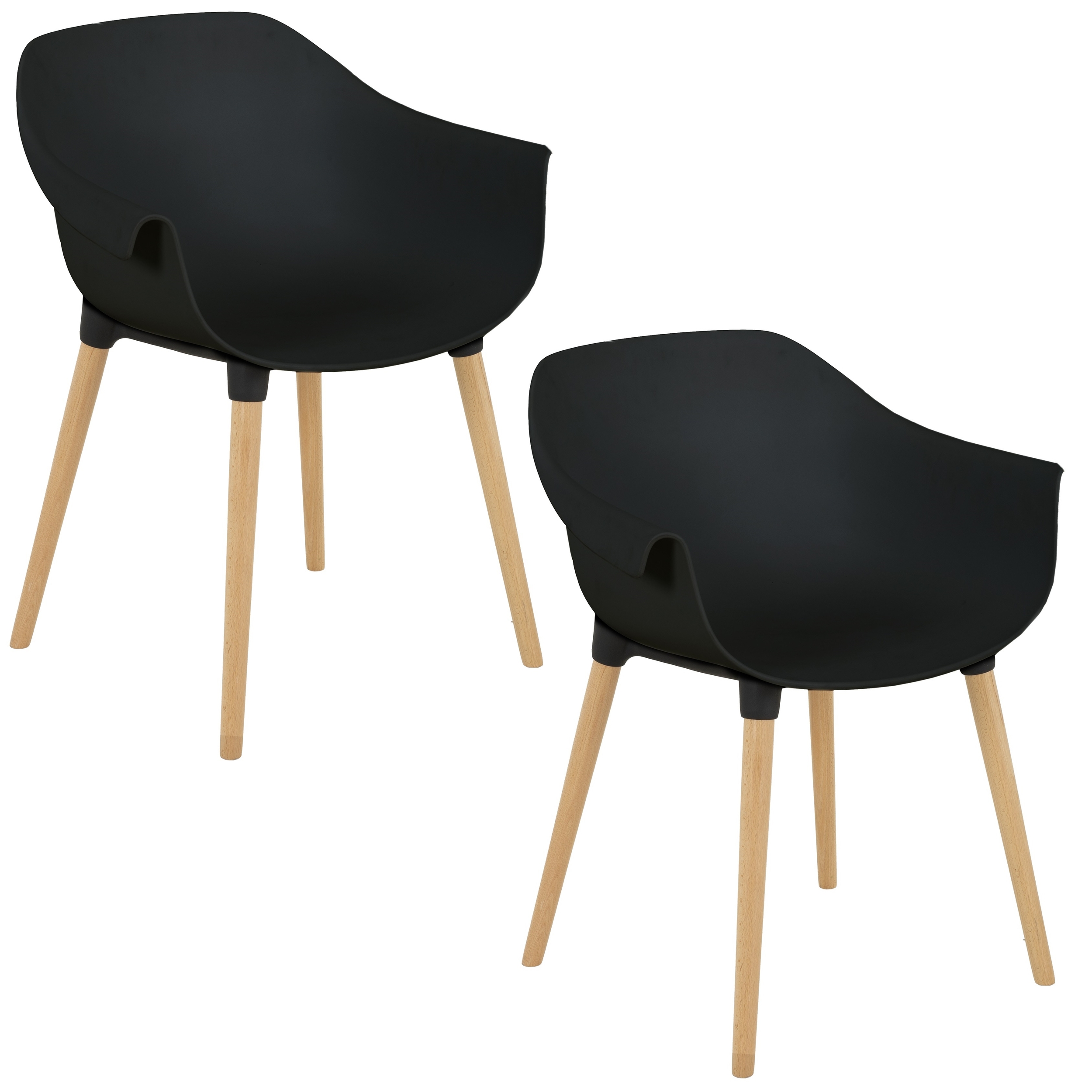 Fauteuil coworking GAUTIER OFFICE Luma noir lot de 2