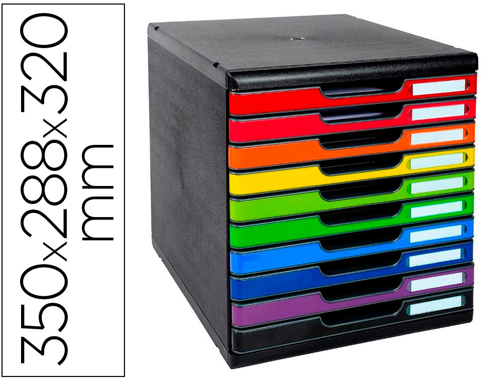 Module de classement EXACOMPTA Modulo Iderama 10 tiroirs arlequin vue 2