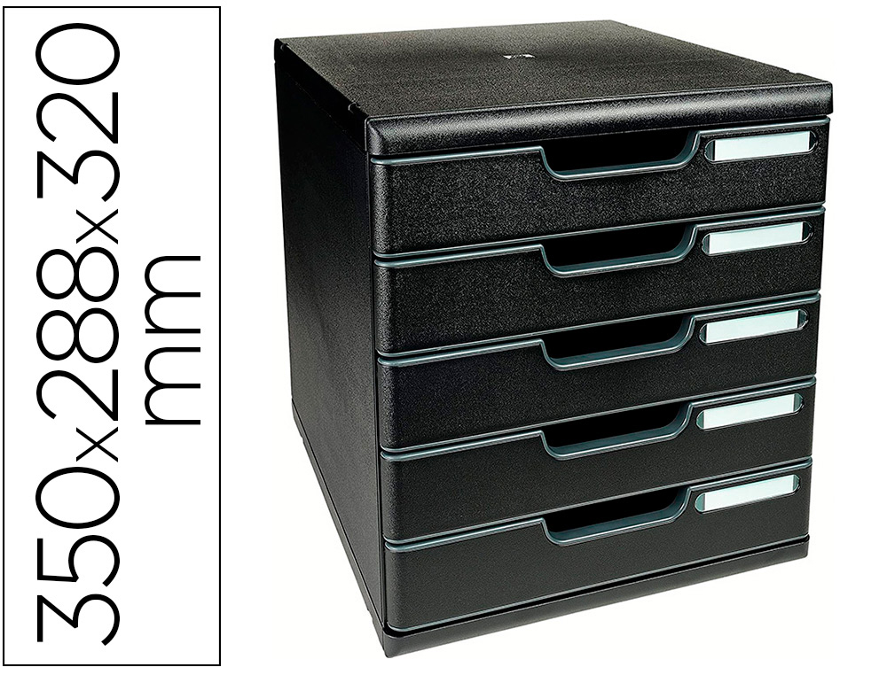 Module de classement EXACOMPTA Modulo Ecoblack 5 tiroirs noir vue 2