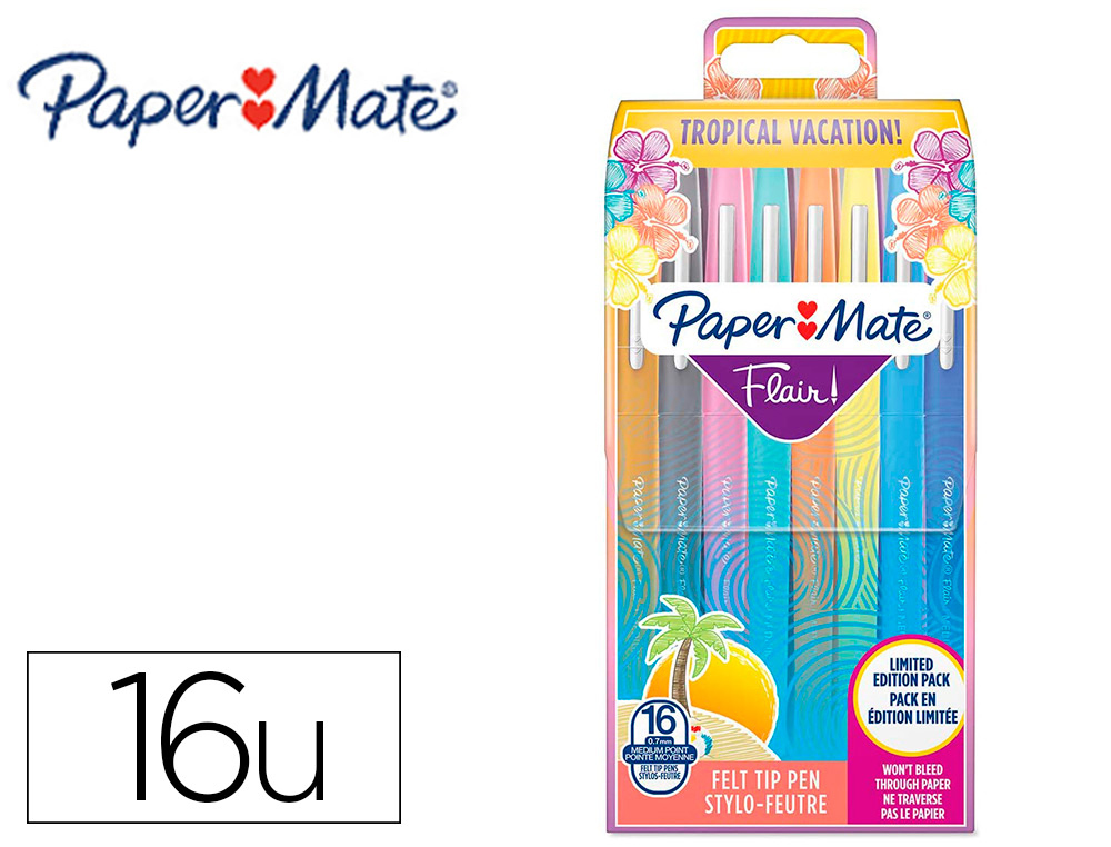 STYLO FEUTRE FLAIR ORIGINAL CARNAVAL PACK DE 16