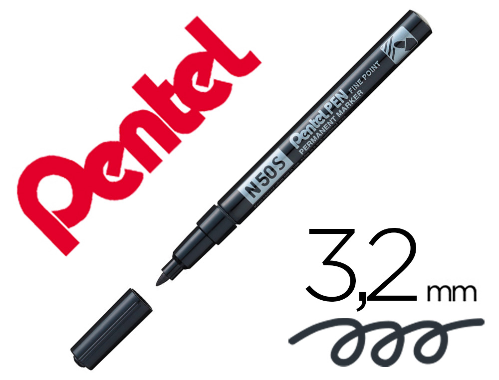 Marqueur permanent Pentel N50S noir vue 2