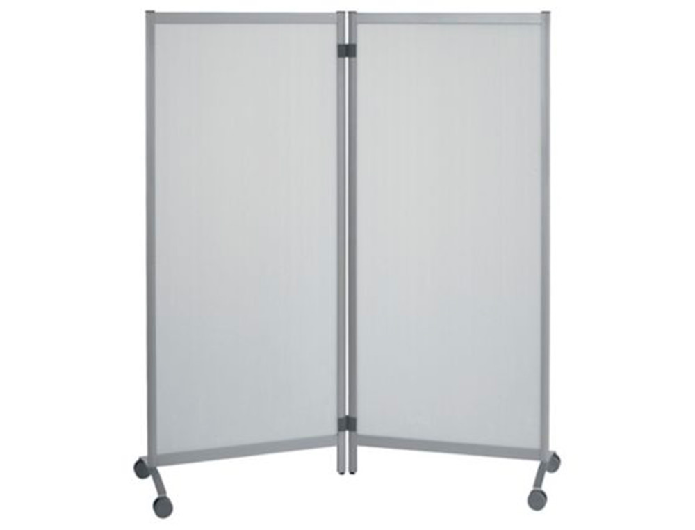 Cloison de protection mobile double PAPERFLOW PMMA aluminium