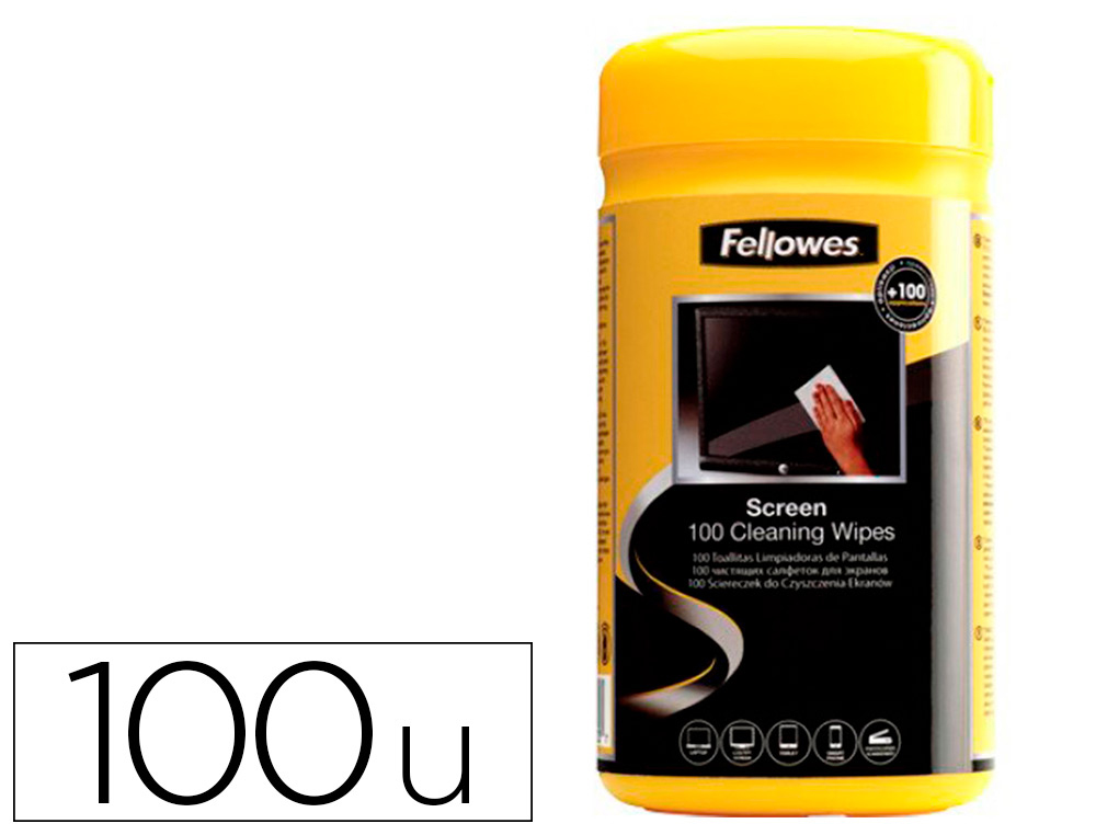 Lingettes écrans antistatiques boîte de 100 Fellowes vue 2