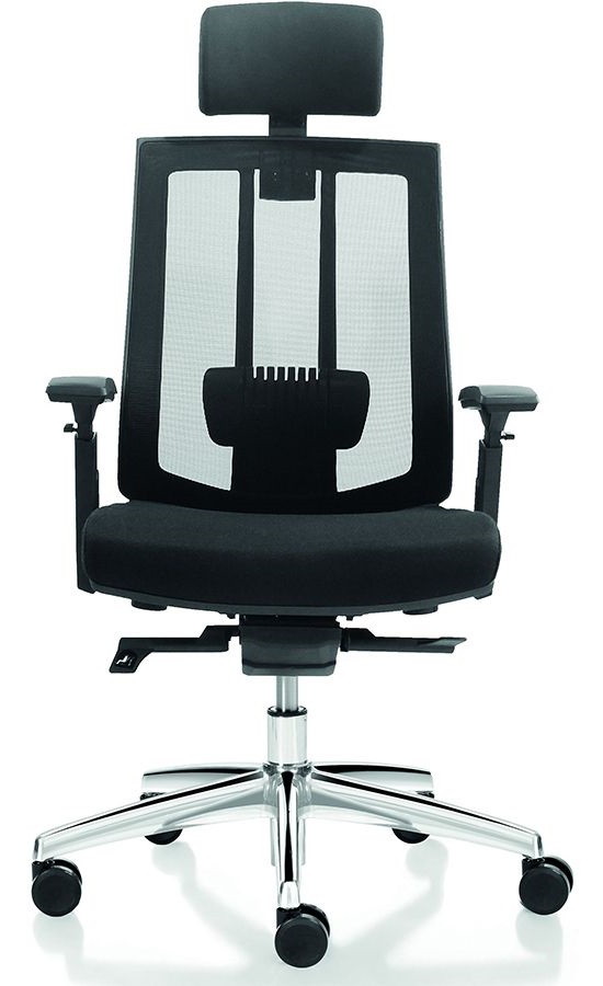 Fauteuil ergonomique MTI Solo noir dossier résille