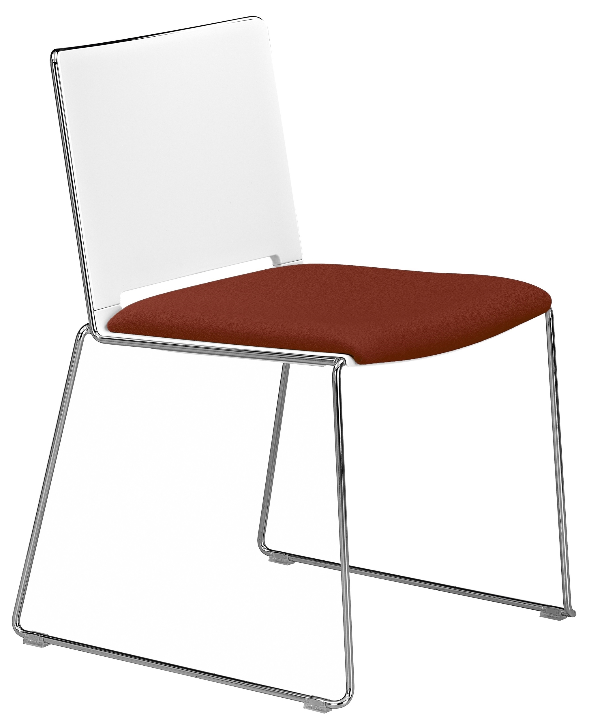 Chaise visiteur GAUTIER OFFICE Flora blanc et pourpre