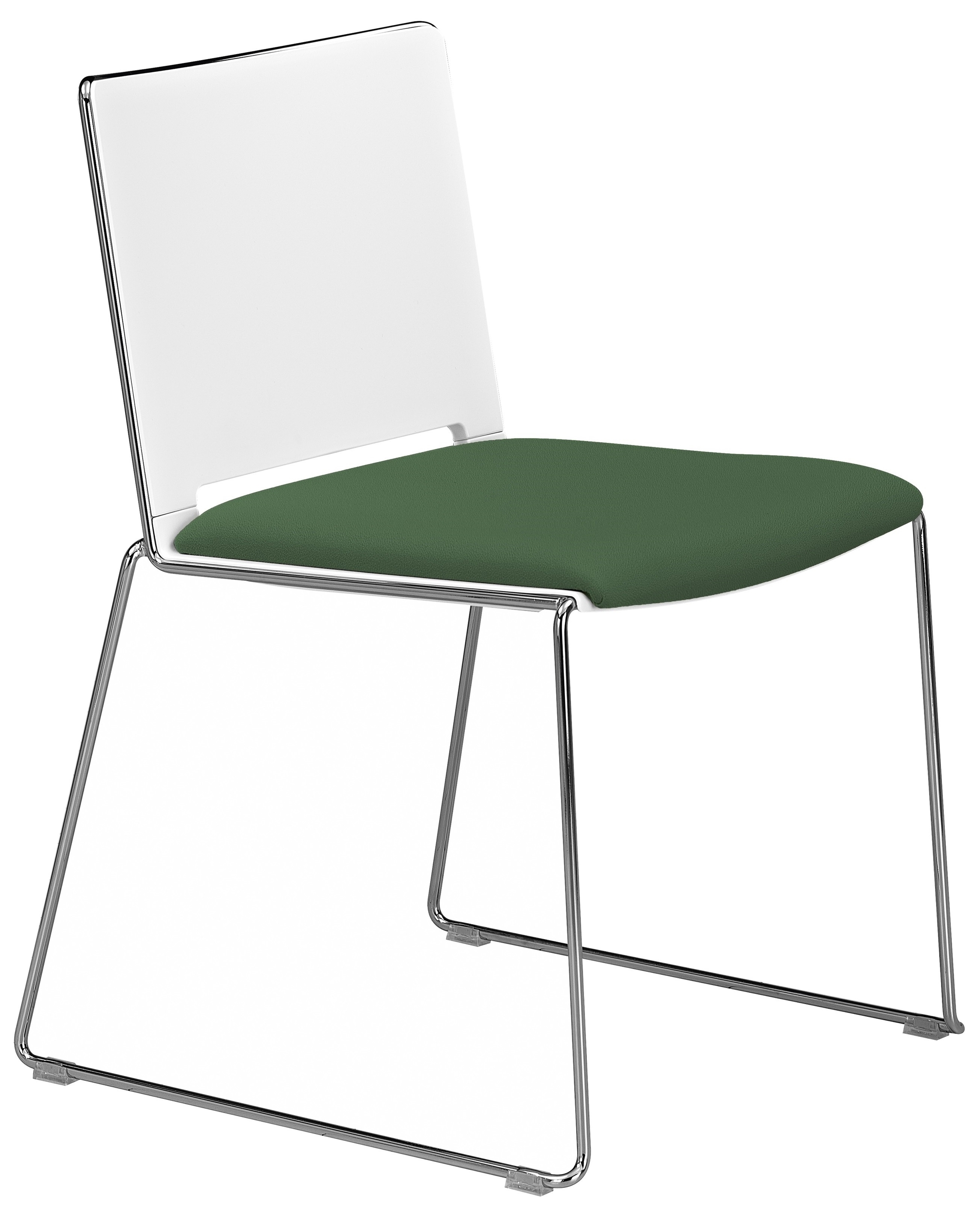 Chaise visiteur GAUTIER OFFICE Flora blanc et vert forest