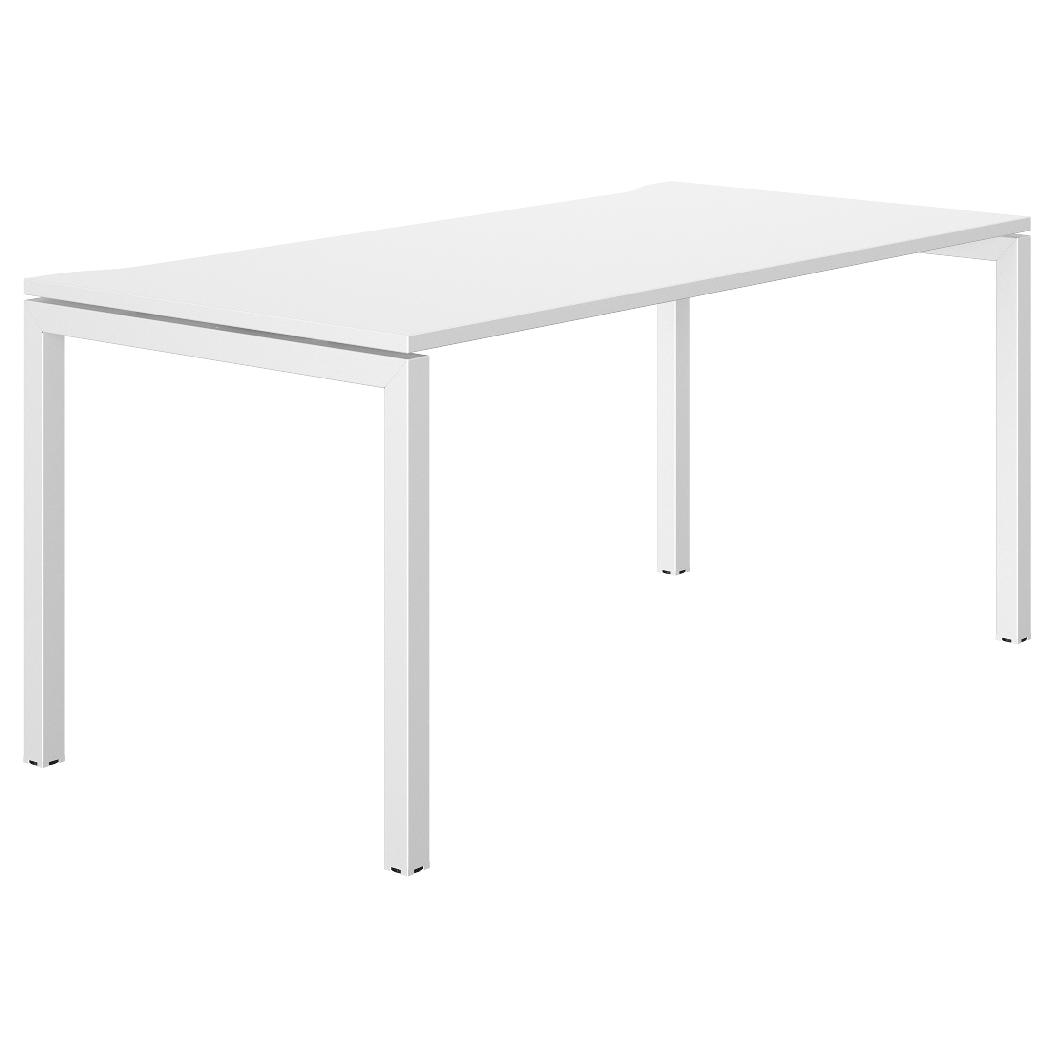 CONNEXION BLANC BUREAU ÉCHANCRÉ 140CM