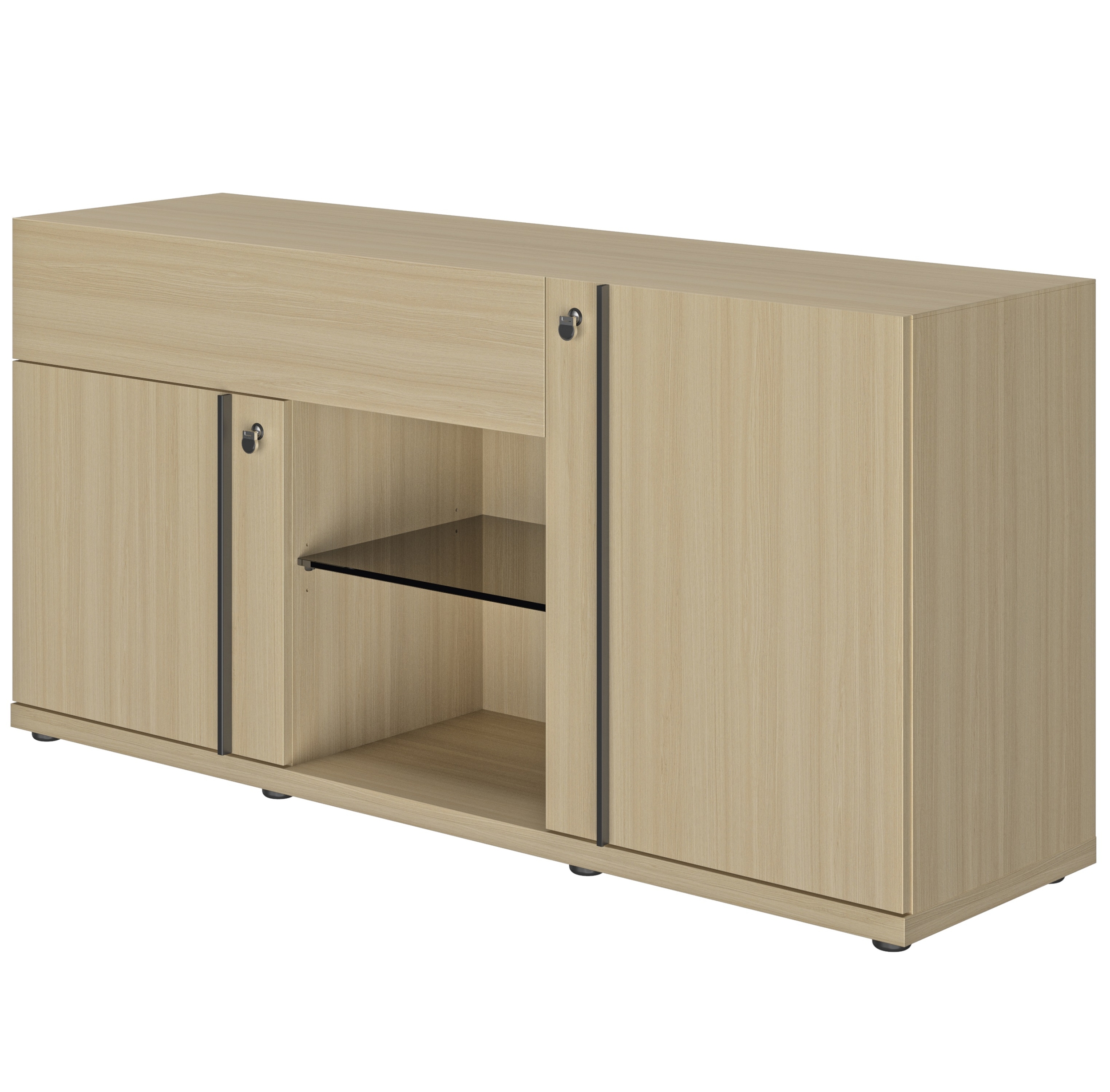 Crédence E-Motion 160 cm chêne structuré Gautier Office