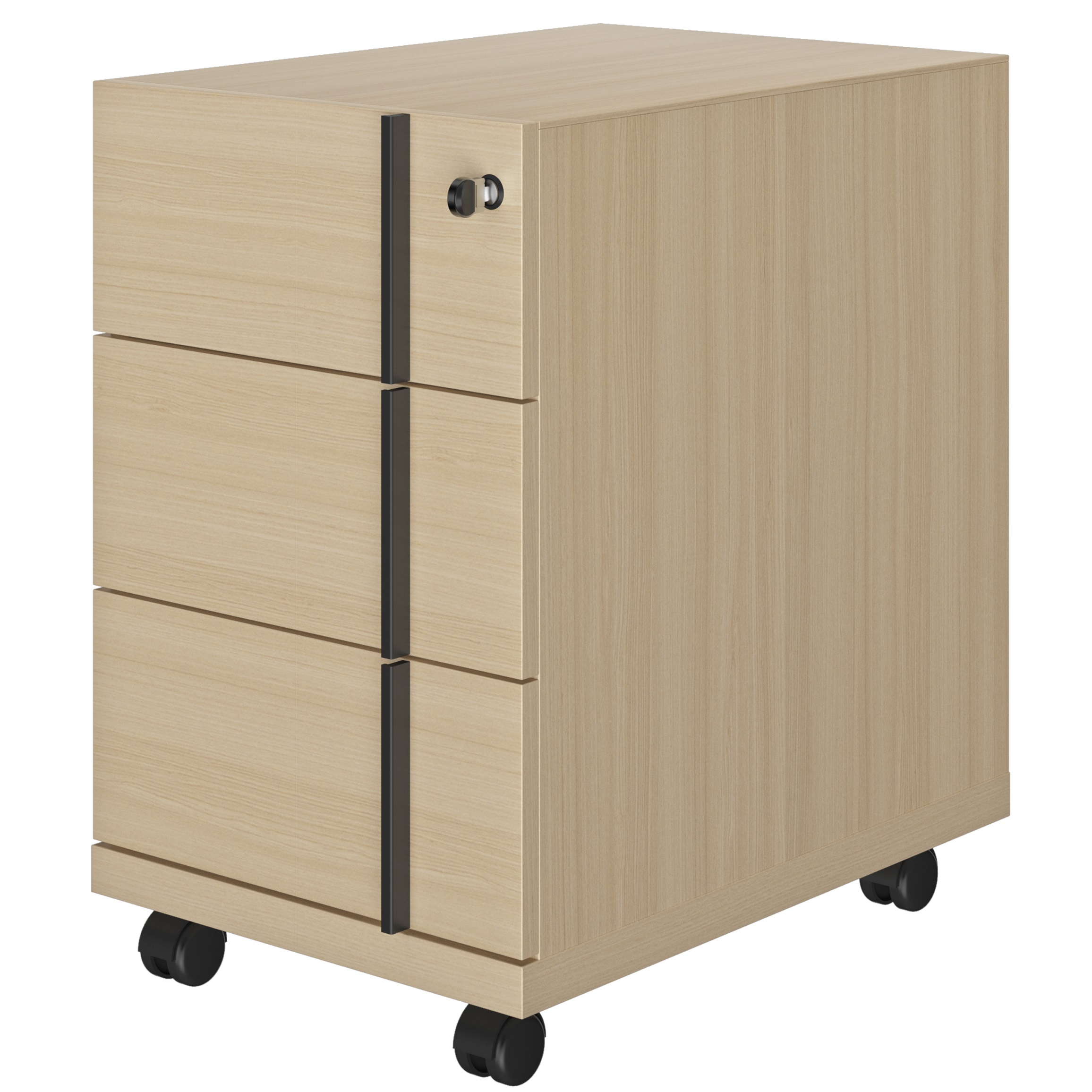 Caisson mobile 3 tiroirs E-Motion chêne structuré Gautier Office