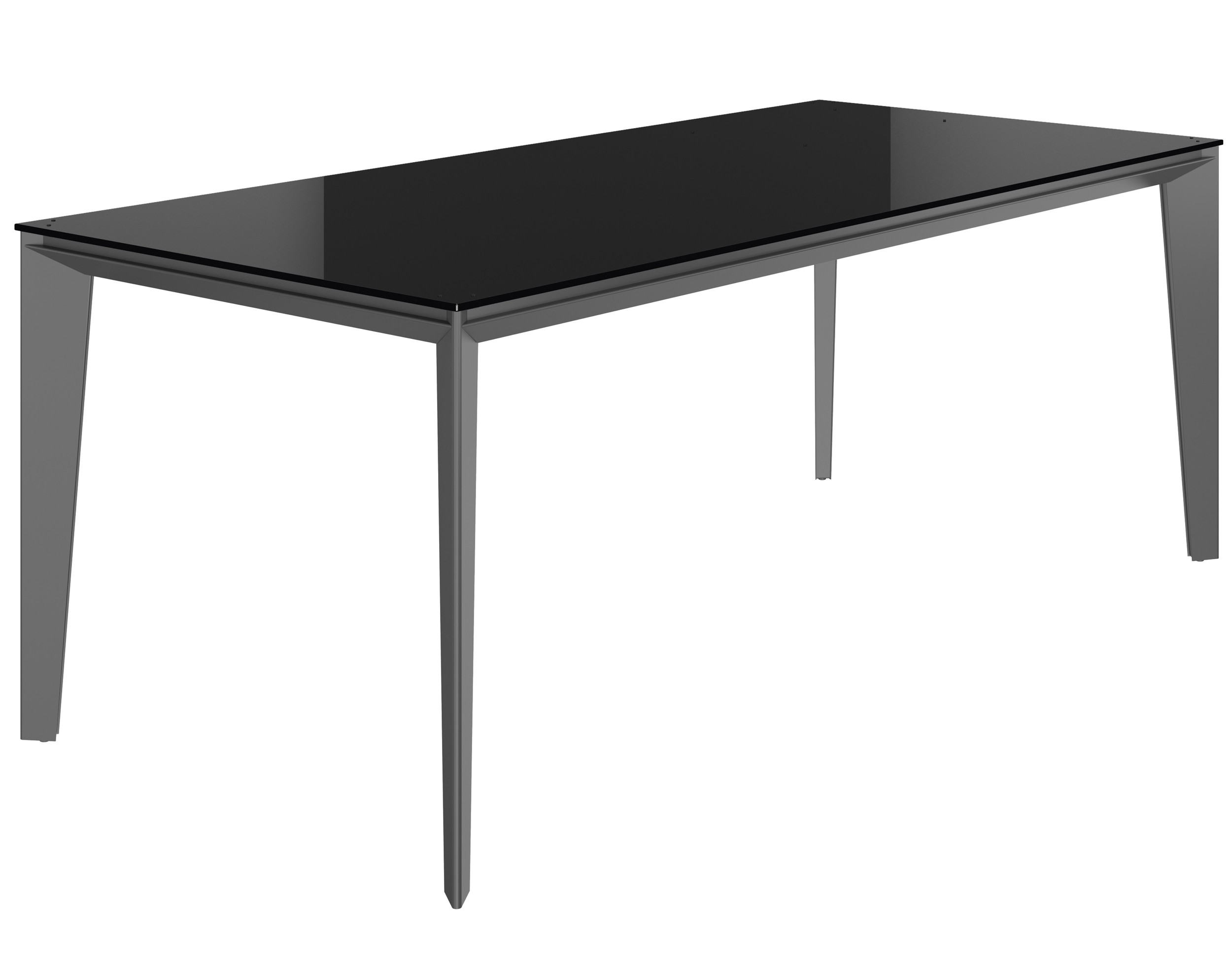 Bureau droit E-Motion 190 cm verre noir Gautier Office, vue produit