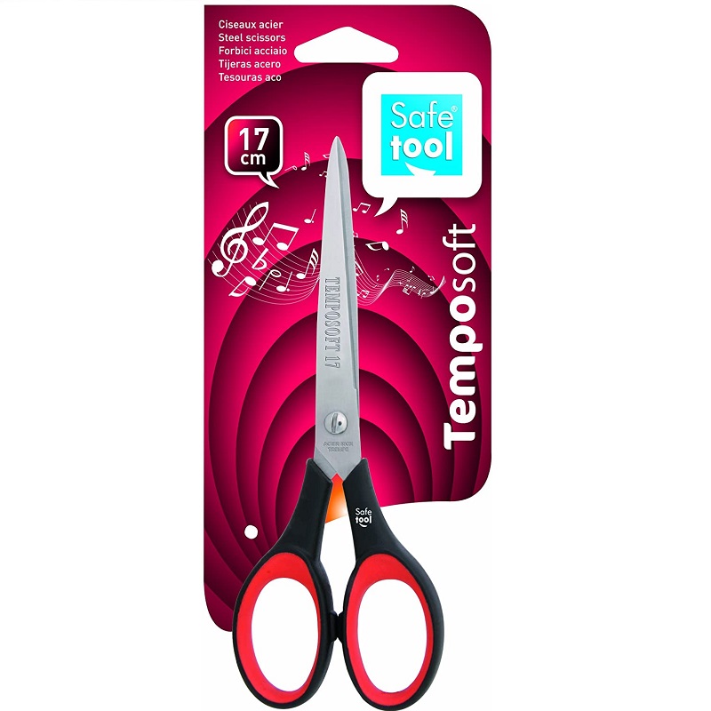 Ciseaux Safetool Temposoft 17 cm anneaux bi-matière