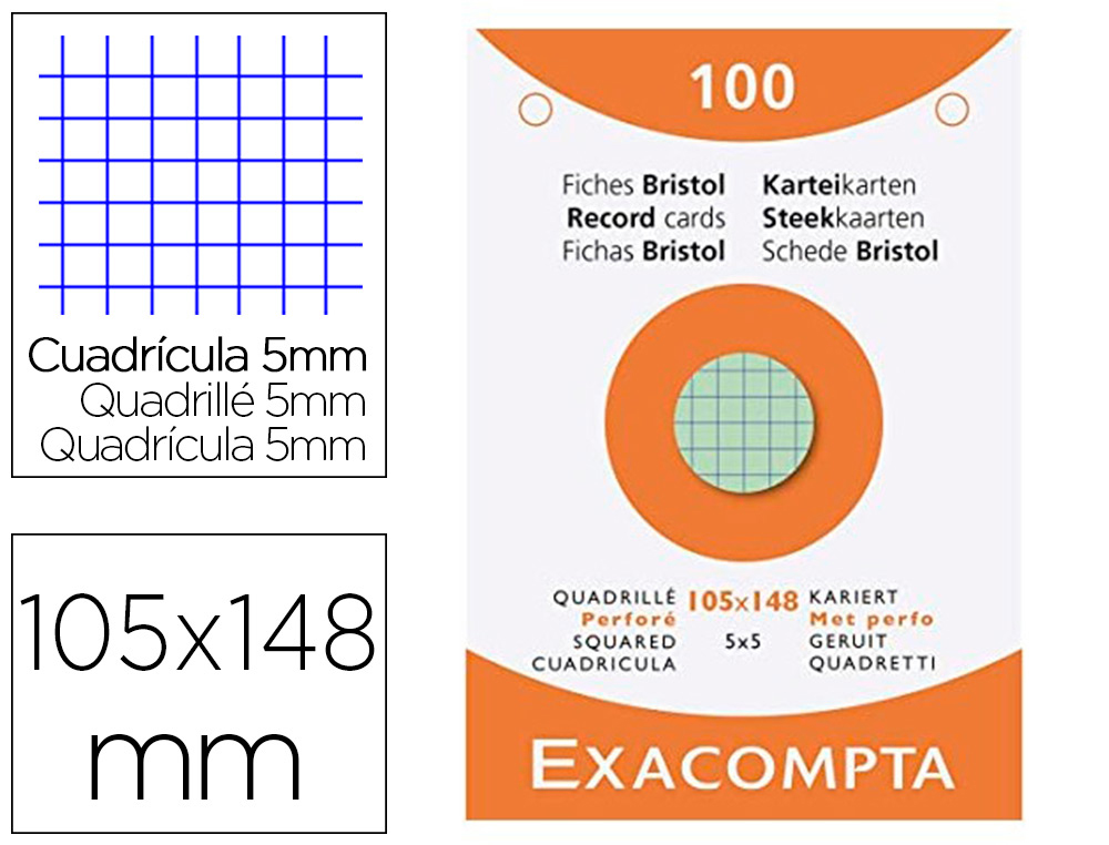 FICHE BRISTOL NON PERFORÉES ASSORTIS 105X148MM