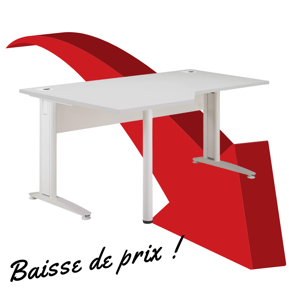 COSMO GRIS PLAN COMPACT GAUCHE PIEDS MÉTAL BLANC