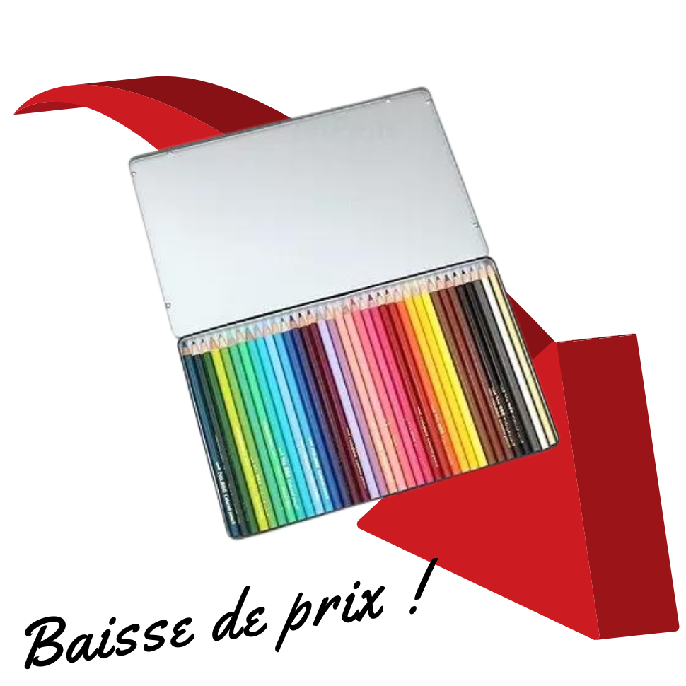 CRAYONS DE COULEUR BOITE MÉTAL DE 36